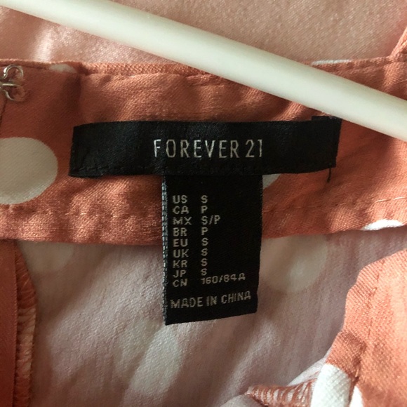 Forever 21 Polka Dot Bodycon Fitted Pink Dress S - Picture 5 of 5